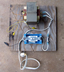 All the parts mounted to a piece of plywood