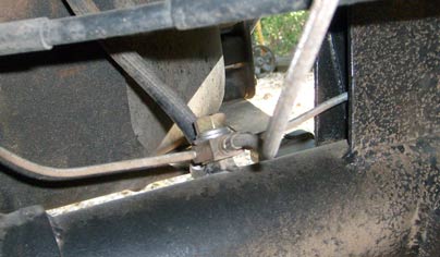 Brake junction, mounted next to swaybar mount