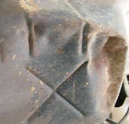 The dent in the oilpan