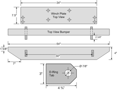 Measurements for front bumper