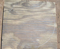 Circle drawn to cut out the stylus